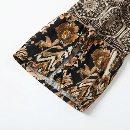 Vivara - Elegant V-Neck Printed Dress