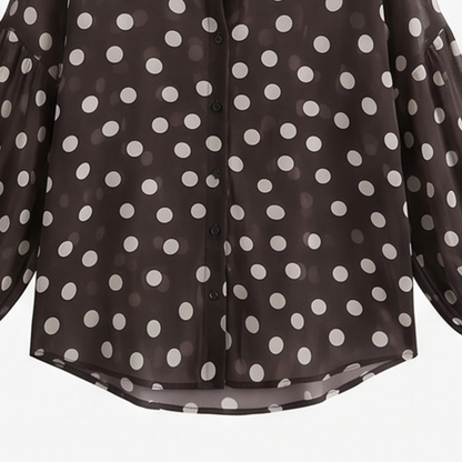 Maisova – Satin Polka Dot Button-Down Blouse