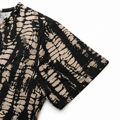 Solara – Printed A-Line Shift Dress with Short Sleeves & Buttons