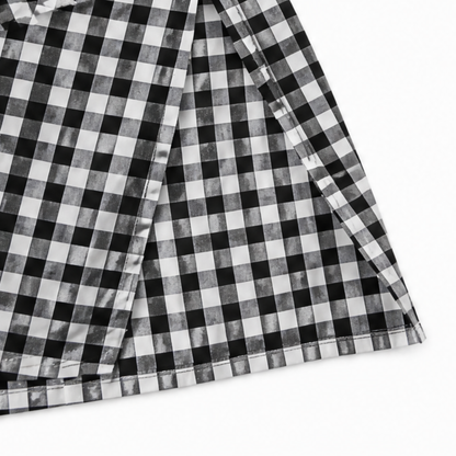 Harlowe™ – Gingham Button-Front Maxi Shirt Dress with Side Slits