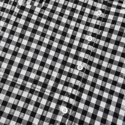 Harlowe™ – Gingham Button-Front Maxi Shirt Dress with Side Slits