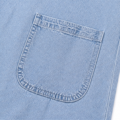 Soleil™ – Light Denim Shirt Dress with Pockets, A-Line Mini for Women