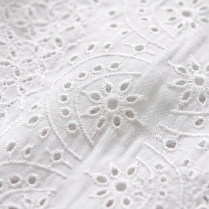 Florelle – Embroidered Eyelet Button Blouse