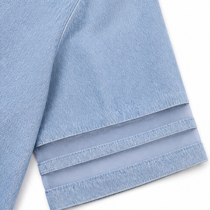 Soleil™ – Light Denim Shirt Dress with Pockets, A-Line Mini for Women