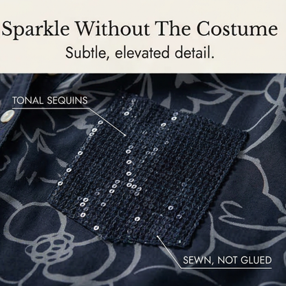 Florenne – Sequin Pocket Floral Blouse for Women