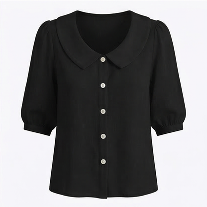 Collara – Retro Peter Pan Collar Button Up Blouse