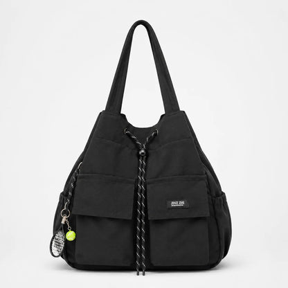 Carryall – Convertible Drawstring Canvas Tote Backpack with Cargo Pockets