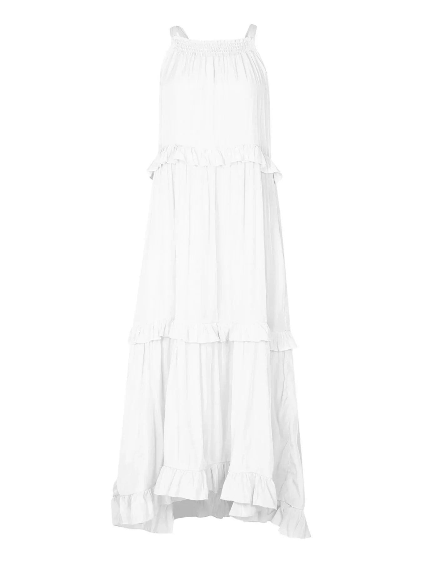 Tiered Ruffle Sleeveless Maxi Dress
