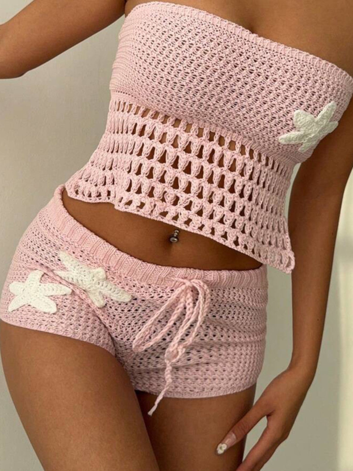 Crochet Tube Top & Shorts Set