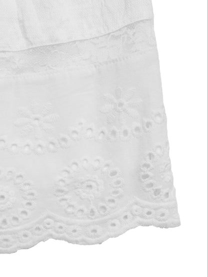 Smocked Eyelet Hem Tube Mini Dress