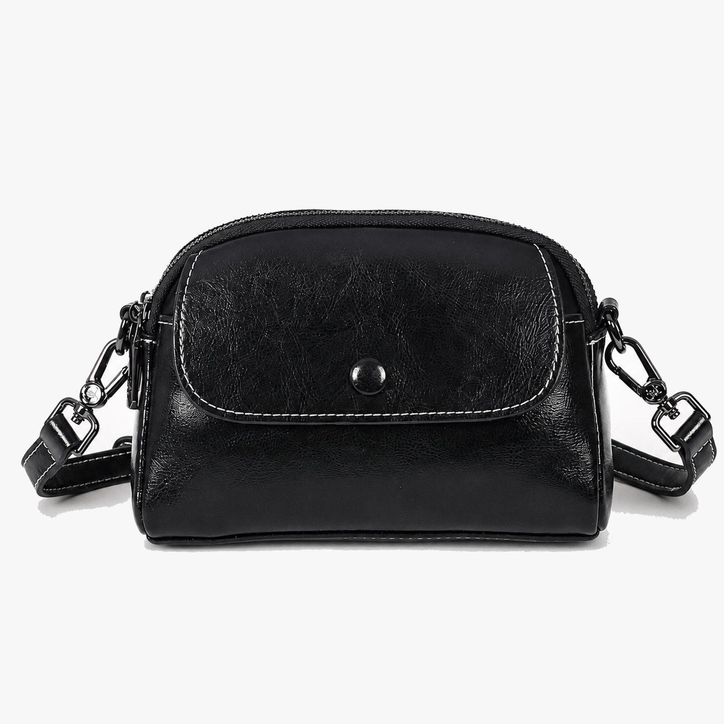 Bellana – Glossy Genuine Leather Shoulder Bag for Women