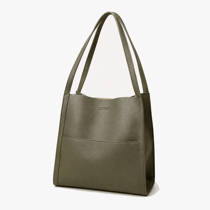 Tessara - Structured Pebbled Leather Tote Bag