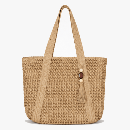 Solenne – Handwoven Straw Tote with Zip Lining