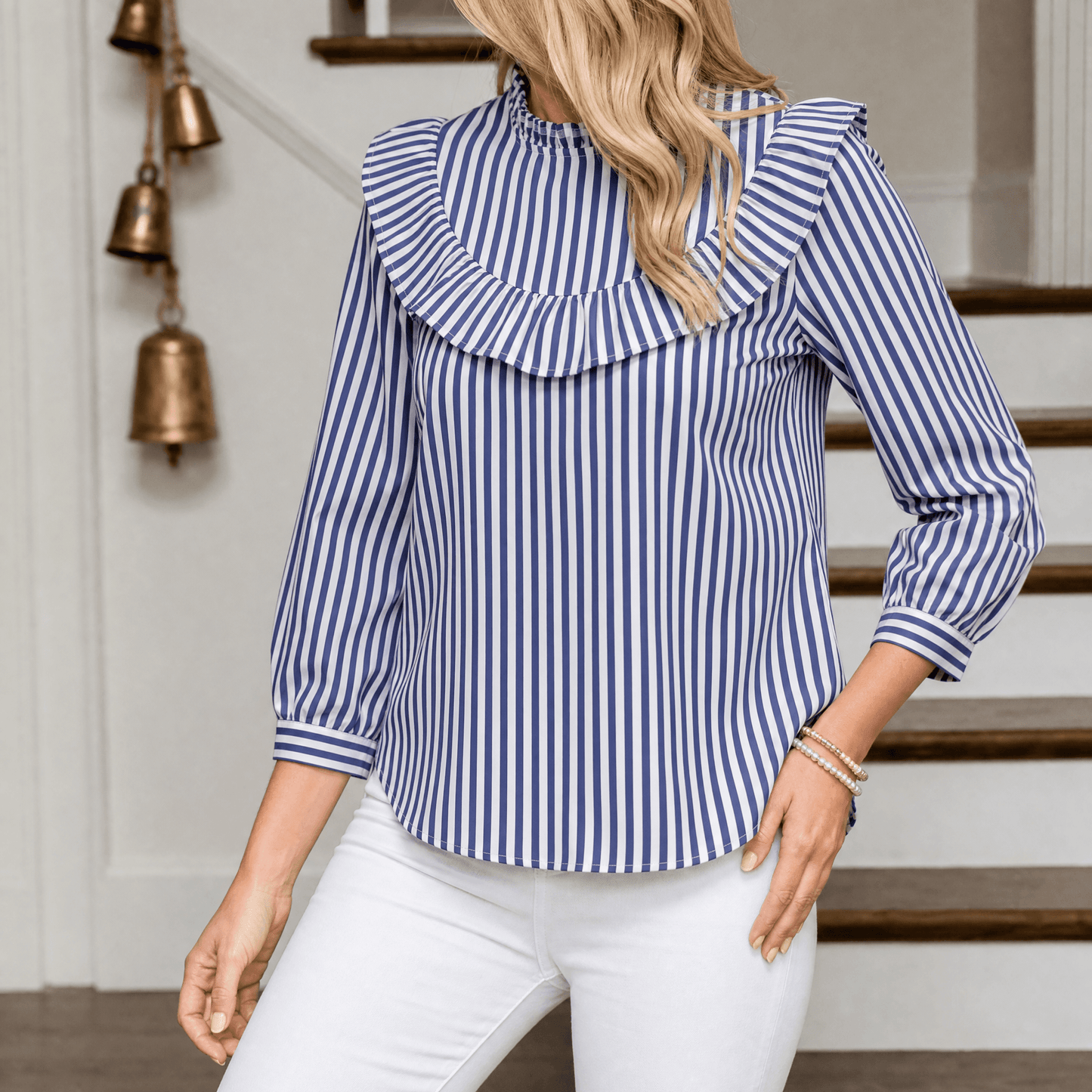 Brindle – Women's Puff Sleeve Gingham Top