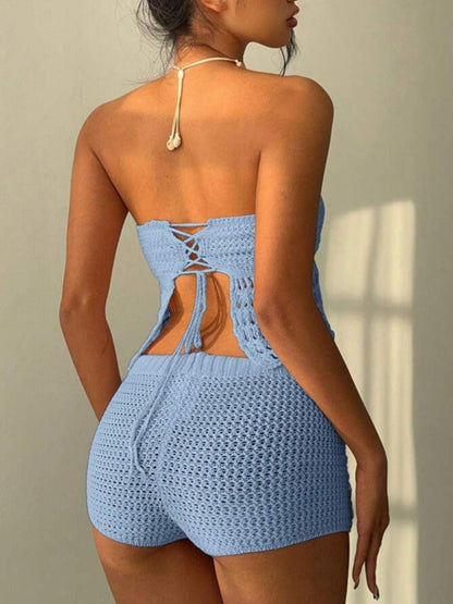 Crochet Tube Top & Shorts Set