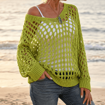 Covena – Women's breezy crochet knit layering top