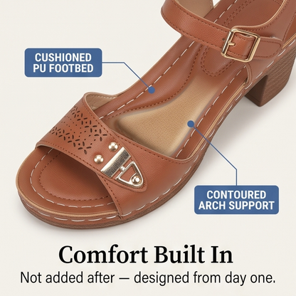 Luna – Cushioned Block Heel Sandals