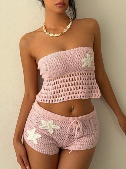 Crochet Tube Top & Shorts Set
