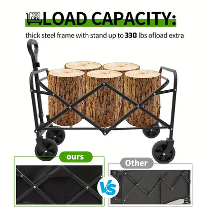 Heavy Duty Collapsible Folding Wagon Cart with All-Terrain Wheels