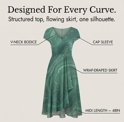 Osyla – Women's Flowing Marbled Midi Dress