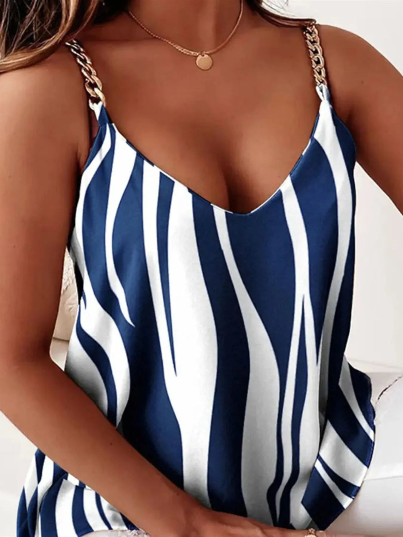 Chain Strap V-Neck Resort Tank