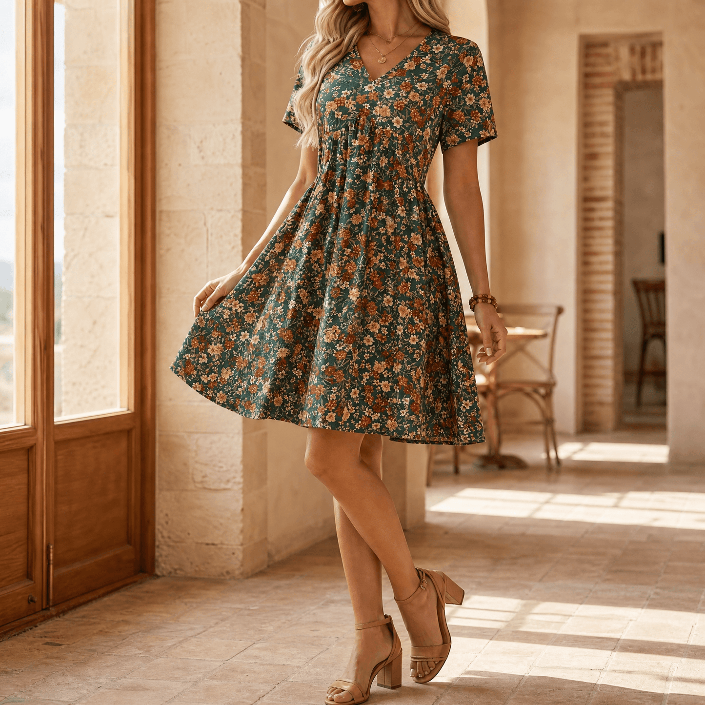 Florelle – Women's Flowy Floral Midi Dress