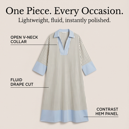 Florene – Women's Lightweight Striped Midi Dress