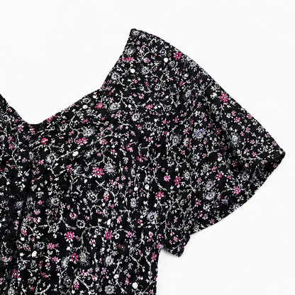Florenza – Floral V-neck Short Sleeve Tunic Top for Women