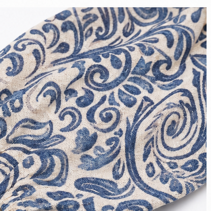 Florenza – Vintage Paisley V-Neck A-Line Maxi Dress with Half Sleeves