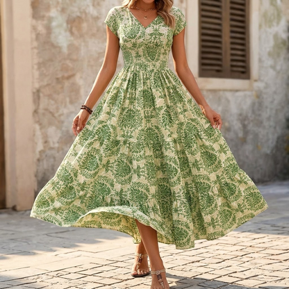 Florenza – Women's Smocked Floral Maxi Dress