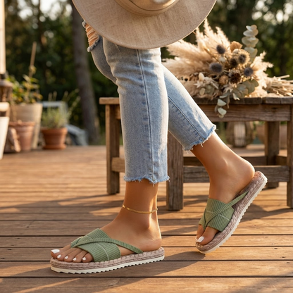 Lunara™ - Soft Espadrille-Style Slide Sandals