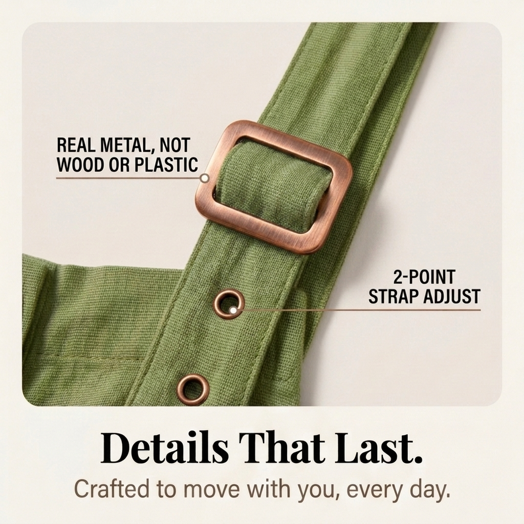 Slowlinen™ – Loose Button-Front Overalls