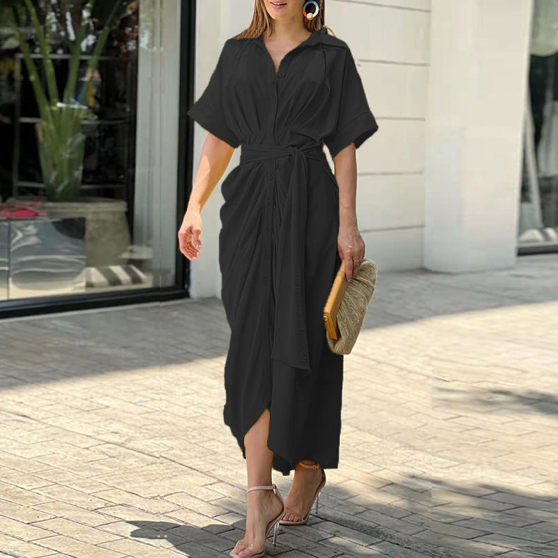 Fern - High-Waist Flounce Collar Dress