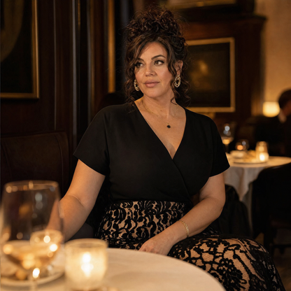 Lunavia™ – Black Lace Midi Dress for Curves