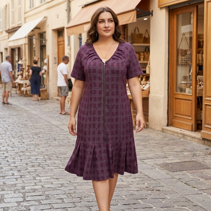 Zippella – Women's Zip-Front Midi Dress