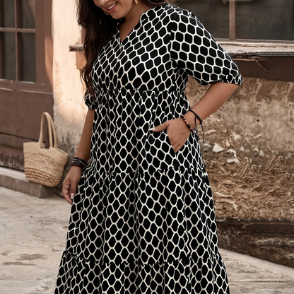 Curvella – Women's Boho Maxi Dress with Pockets