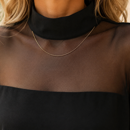 Florenza – Women's Mesh Yoke Batwing Blouse