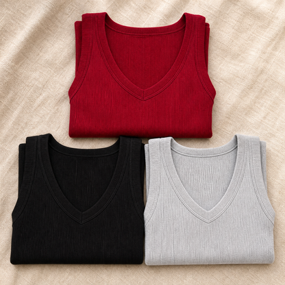 Wearbella – Women's Ribbed V-Neck Tank