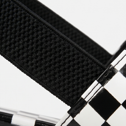 Livia – Checkered Platform Wedge Sandals
