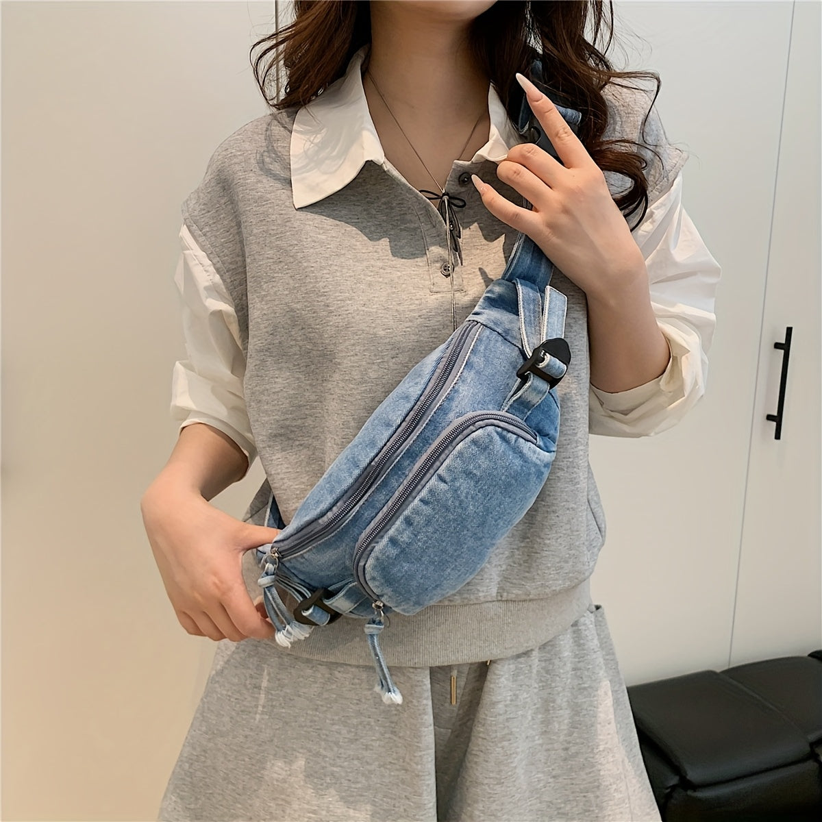 Avalon Washed Denim Sling Bag