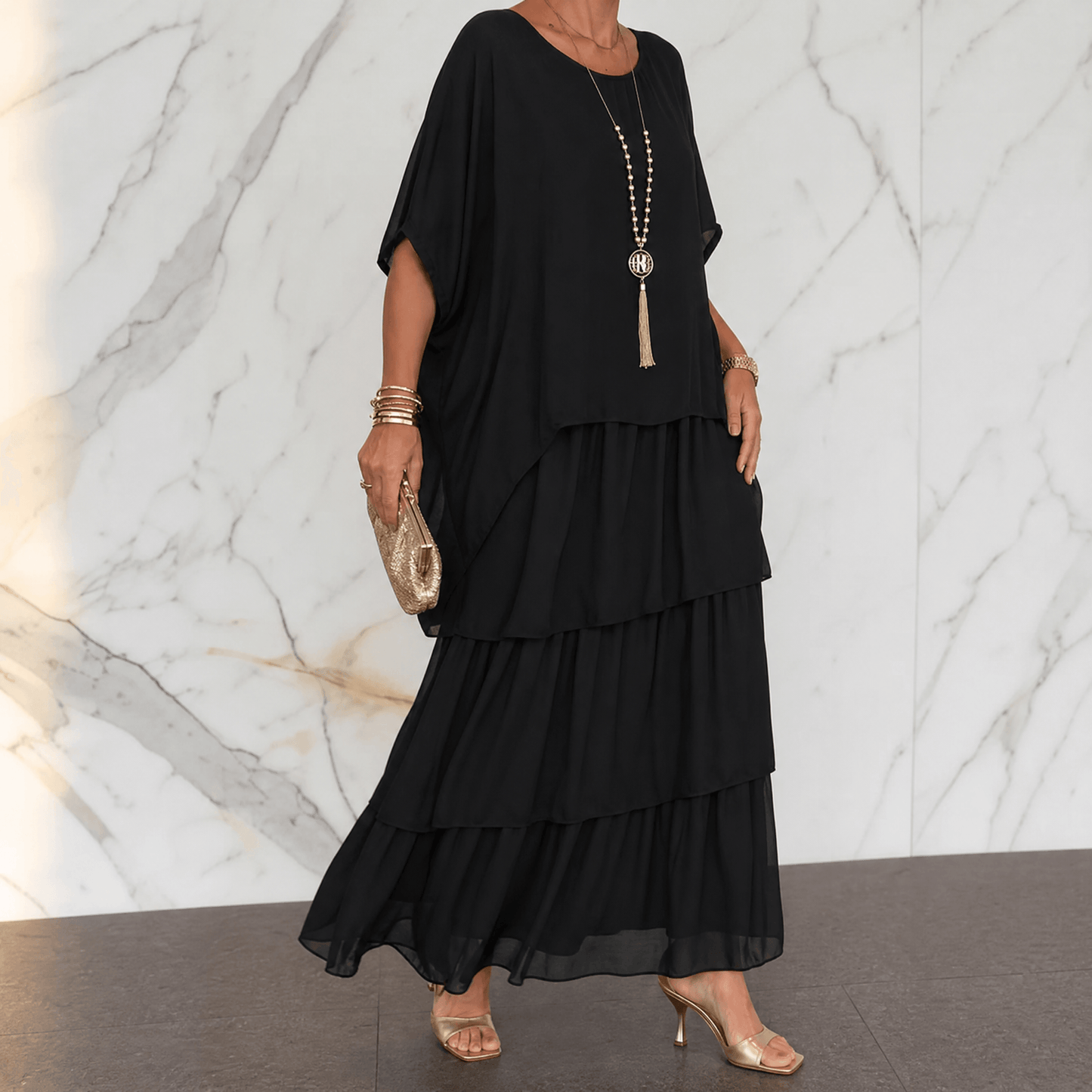 Marella – Women's Elegant Tiered Dress for Events