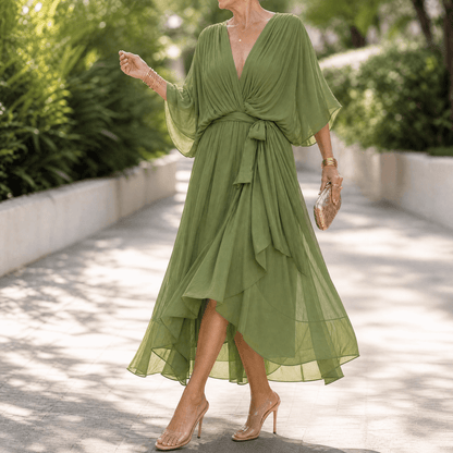 Mirabelle – Women's Flowing V-Neck Midi Dress