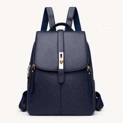 Marabella – Backpack with Twist-Lock Flap and Rose-Gold Hardware