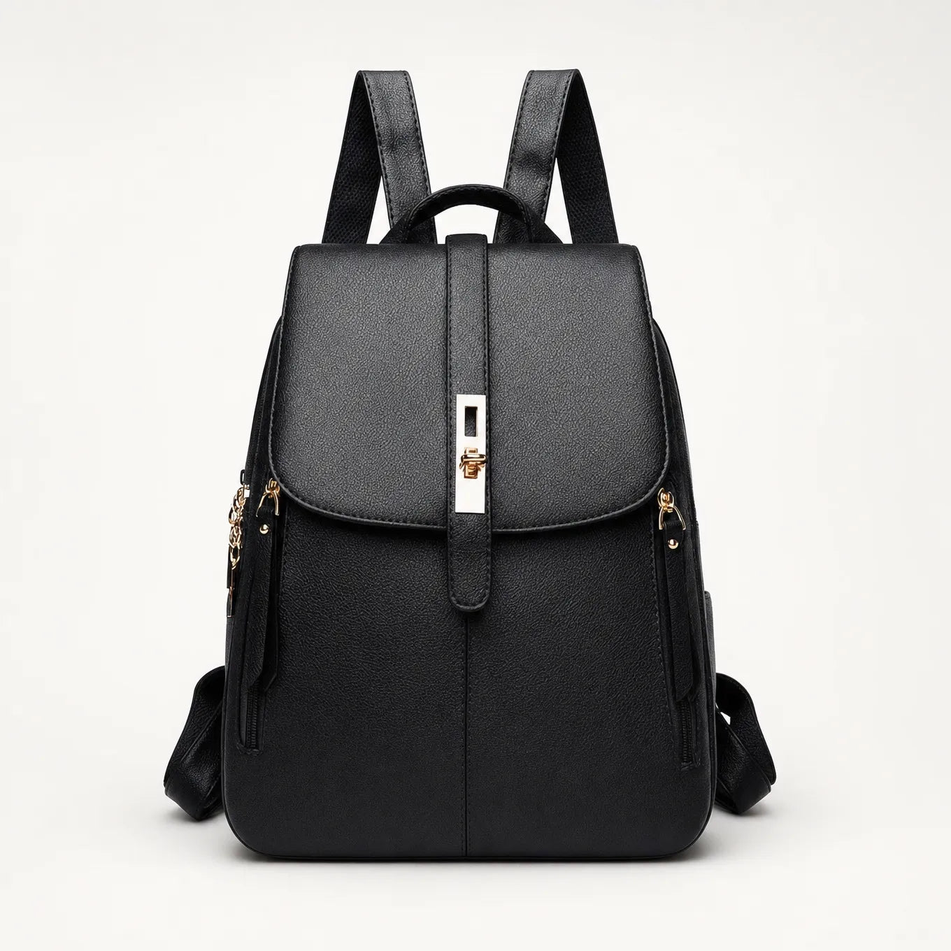 Marabella – Backpack with Twist-Lock Flap and Rose-Gold Hardware