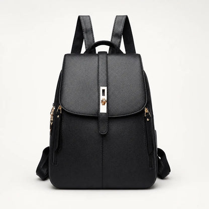Marabella – Backpack with Twist-Lock Flap and Rose-Gold Hardware
