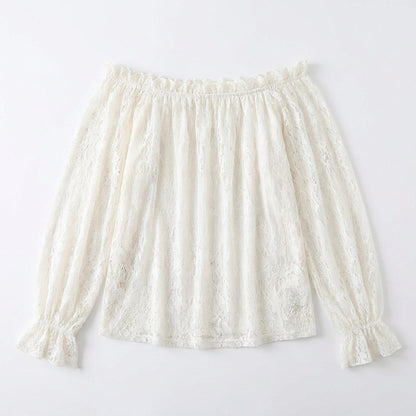 Veluna™ - Off-Shoulder Lace Blouse with Bell Sleeves