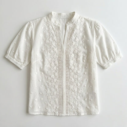 Lunelle – Women's Embroidered White Blouse