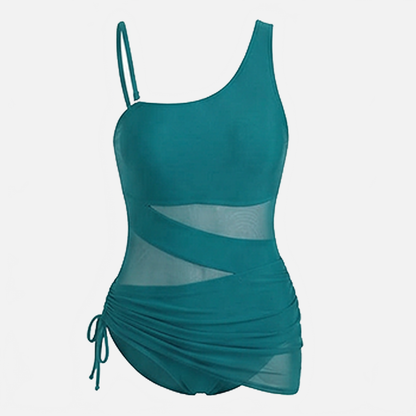 Rivara™ Ruched Mesh One Piece Swimsuit
