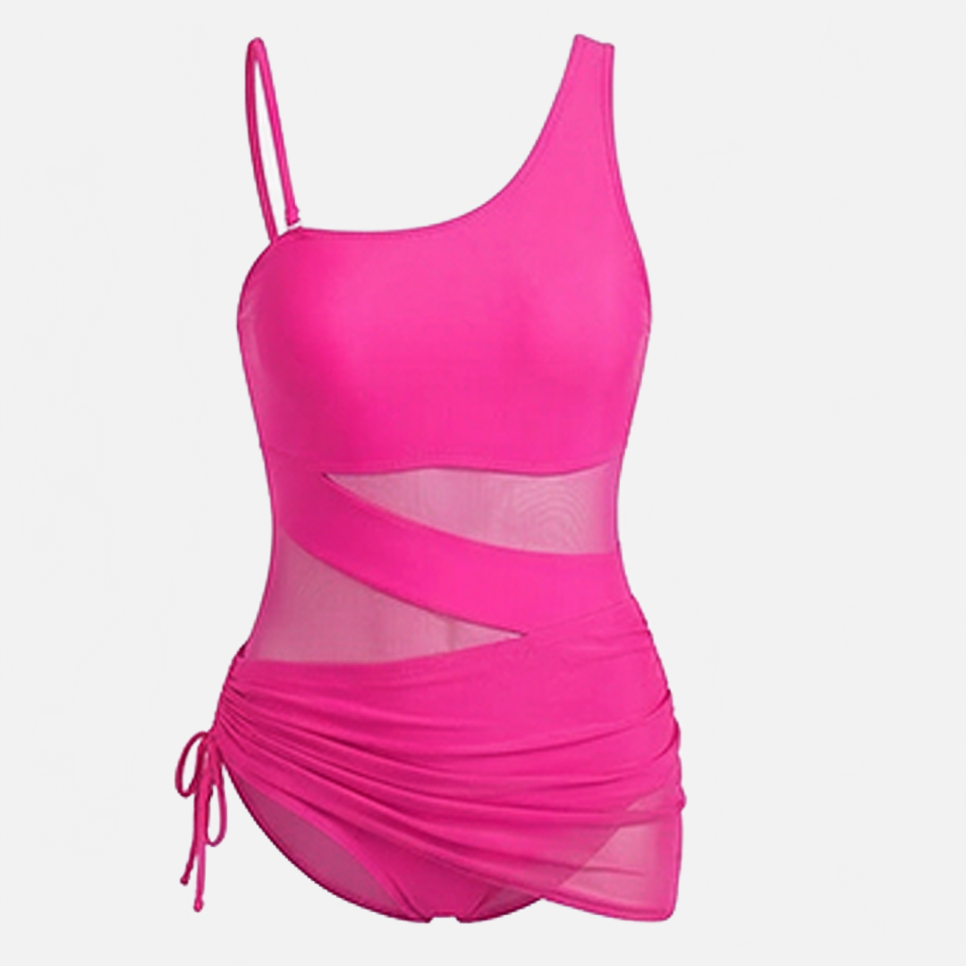 Rivara™ Ruched Mesh One Piece Swimsuit