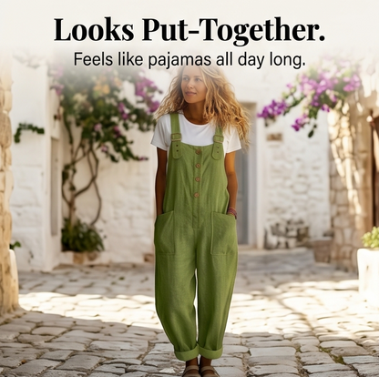 Slowlinen™ – Loose Button-Front Overalls